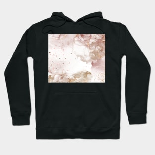 Alcohol ink -  feminine pink and gold glitter Hoodie